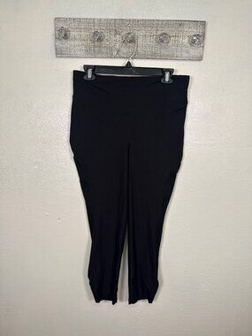 Lululemon Black Ribbed Leggings Size 12 Ankle 23'' Athleisure Casual Mid Rise